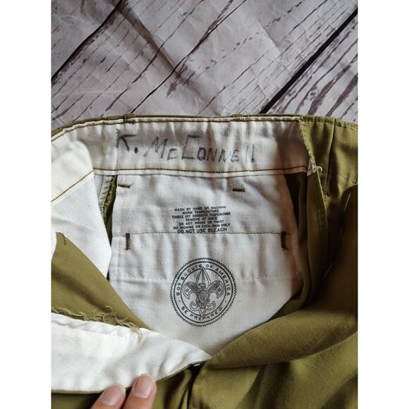 VINTAGE Boy Scouts Of America Official Uniform Green Shorts Bermuda Read - Picture 7 of 10